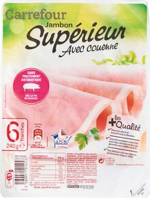 Jambon supérieur - Carrefour Market à La Courneuve Jambon supérieur en promo chez Carrefour Market La Courneuve à 2,47 €