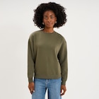 La Halle Paris - Promo Sweat col rond manches longues vert kaki femme Promo Sweat col rond manches longues vert kaki femme à 9,99 € dans le catalogue La Halle à Paris