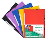 5 Chemises à rabats recyclées - A4 - couleurs assorties - Bureau Vallée Recyclé - Bureau Vallée Recyclé à 1,79 € dans le catalogue Bureau Vallée
