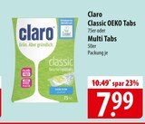 Claro Classic OEKO Tabs oder Multi Tabs 50er bei famila Nordost im Nauen Prospekt für 7,99 €