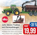 John Deere Traktor mit Forstanhänger Angebote von siku bei Kaufhaus Stolz Rostock für 19,99 €