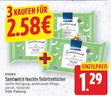 Samtweich feuchte Toilettentücher von EDEKA für 1,29 € bei E center im Angebot Samtweich feuchte Toilettentücher von EDEKA im aktuellen E center Prospekt