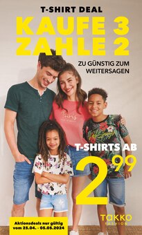 T-Shirt im Takko Prospekt "KAUFE 3 ZAHLE 2" mit 8 Seiten (Hannover)