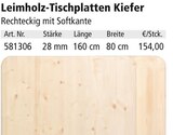 Leimholz-Tischplatten Kiefer im aktuellen Holz Possling Prospekt