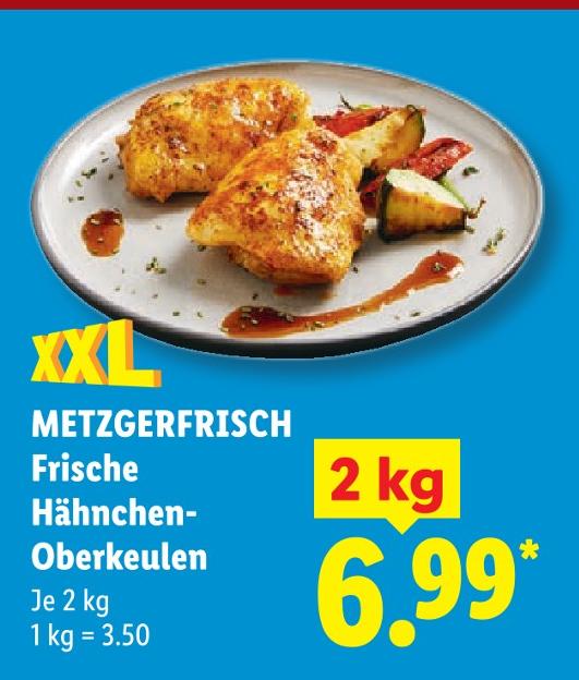 Frische Hähnchen-Oberkeulen