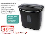 Aktenvernichter 480 X im Angebot bei GLOBUS in Amberg Aktenvernichter 480 X Angebote von GENIE bei GLOBUS Amberg für 5,99 €