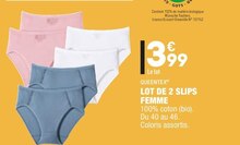 LOT DE 2 SLIPS FEMME - Aldi à Aix-en-Provence LOT DE 2 SLIPS FEMME en promo chez Aldi Aix-en-Provence à 3,99 €