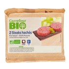 2 steaks hachés 5% M.G CARREFOUR BIO en promo chez Carrefour Market 2 steaks hachés 5% M.G CARREFOUR BIO dans le catalogue Carrefour Market