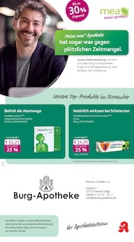 Aktueller mea - meine apotheke Prospekt (Hennef (Sieg), 4 Seiten zum blättern mea - meine apotheke Prospekt Unsere November-Angebote mit 4 Seiten
