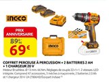 Rural Master Elne - Promo Coffret perceuse à percussion + 2 batteries 2 Ah + 1 chargeur 20 V Promo Coffret perceuse à percussion + 2 batteries 2 Ah + 1 chargeur 20 V à 69,00 € dans le catalogue Rural Master à Elne