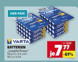 Batterien Longlife Power Mignon AA im Angebot bei Marktkauf in Sindelfingen Batterien Longlife Power Mignon AA Angebote von Varta bei Marktkauf Sindelfingen für 7,77 €