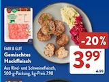 Gemischtes Hackfleisch im Angebot bei ALDI SÜD in Ravensburg Gemischtes Hackfleisch Angebote von FAIR & GUT bei ALDI SÜD Ravensburg für 3,99 €