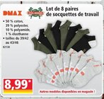 Norma Strasbourg - Promo Lot de 8 paires de socquettes de travail Promo Lot de 8 paires de socquettes de travail à 8,99 € dans le catalogue Norma à Strasbourg