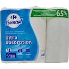 Essuie-tout blanc ultra absorption - CARREFOUR ESSENTIAL en promo chez Carrefour Essuie-tout blanc ultra absorption - CARREFOUR ESSENTIAL dans le catalogue Carrefour