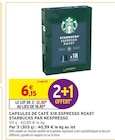 CAPSULES DE CAFÉ X18 ESPRESSO ROAST - STARBUCKS PAR NESPRESSO - Intermarché à Cannes CAPSULES DE CAFÉ X18 ESPRESSO ROAST - STARBUCKS PAR NESPRESSO en promo chez Intermarché Cannes à 12,30 €
