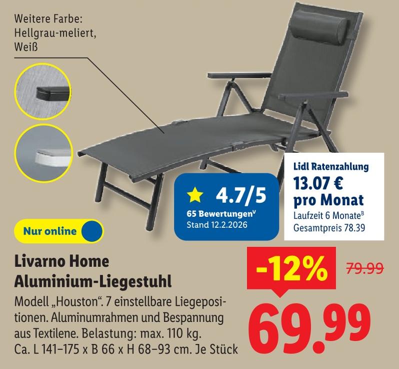 Aluminium-Liegestuhl