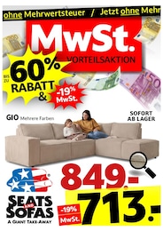 Der aktuelle Seats and Sofas Prospekt: MwSt. Vorteilsaktion