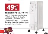 Radiateur bain d'huile en promo chez LaMaison.fr Le Havre à 49,99 €