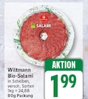 Bio-Salami von Wiltmann für 1,99 € bei EDEKA im Angebot Bio-Salami von Wiltmann im aktuellen EDEKA Prospekt