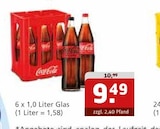 Getränke Quelle WVG Sandersleben - Coca-Cola 6 x 1,0 Liter Glas Angebot im Prospekt Coca-Cola 6 x 1,0 Liter Glas bei Getränke Quelle WVG im Sandersleben Prospekt für 9,49 €