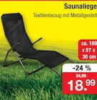 Zimmermann Wilhelmshaven - Saunaliege Angebot im Prospekt Saunaliege bei Zimmermann im Wilhelmshaven Prospekt für 18,99 €