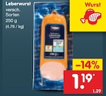 Leberwurst im Angebot bei Netto Marken-Discount in Celle Leberwurst Angebote bei Netto Marken-Discount Celle für 1,19 €