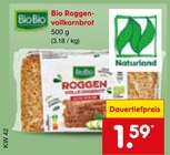 Bio Roggenvollkornbrot im Angebot bei Netto Marken-Discount in Heilbronn Bio Roggenvollkornbrot Angebote von BioBio bei Netto Marken-Discount Heilbronn für 1,59 €