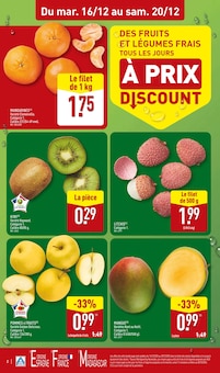 Promotion Alimentation Poisson dans le prospectus Aldi, valable du 16/12/2025 au 22/12/2025 Promo Alimentation Poisson dans le catalogue Aldi du moment à la page 2