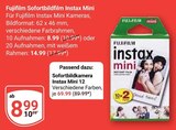 Sofortbildfilm Instax Mini Angebote von Fujifilm bei GLOBUS Duisburg für 8,99 €