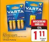 Batterien Longlife von Varta im aktuellen E center Prospekt