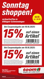 Getränke im toom Baumarkt Prospekt in Villingen-Schwenningen Aktueller toom Baumarkt Prospekt mit Getränke, "Sonntag shoppen!", Seite 1