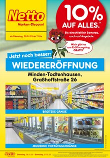 Netto Marken-Discount Prospekt "Wiedereröffnung - 10% AUF ALLES." mit  Seiten (Minden)