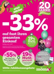Aktueller mömax Möbel & Einrichtung Prospekt in Freiburg und Umgebung, "Jubiläumsaktion: -33% auf fast Ihren gesamten Einkauf" mit 24 Seiten, 25.03.2024 - 02.04.2024