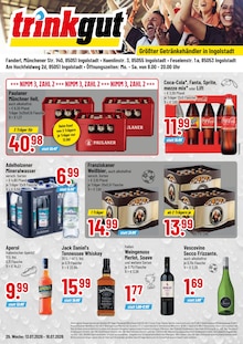 Jack Daniels im aktuellen Trinkgut Prospekt (Ingolstadt) Jack Daniels im Trinkgut Prospekt "Aktuelle Angebote" mit 4 Seiten (Ingolstadt)