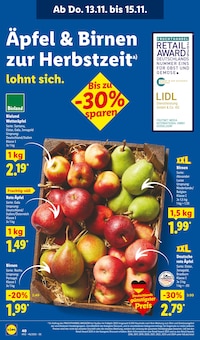 Äpfel im aktuellen Lidl Prospekt (Heilbronn) Äpfel im Lidl Prospekt "LIDL LOHNT SICH" mit 67 Seiten (Heilbronn)