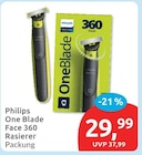 One Blade Face 360 Rasierer von Philips für 29,99 € bei budni im Angebot One Blade Face 360 Rasierer von Philips im aktuellen budni Prospekt