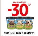 Promo -30% remise immédiate sur tout Ben & Jerry's à  dans le catalogue Intermarché à Combas