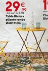 Table Riviera pliante ronde Ø60x71cm en promo chez Maxi Bazar Drancy à 29,99 €