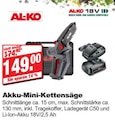 Akku-Mini-Kettensäge Angebote von AL-KO bei bauSpezi Bamberg für 149,00 €