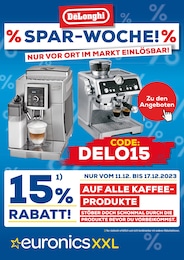 EURONICS EGN Prospekt für Salzgitter mit 1 Seite EURONICS EGN Prospekt "DēLonghi SPAR-WOCHE!" für Salzgitter, 1 Seite, 11.12.2023 - 17.12.2023