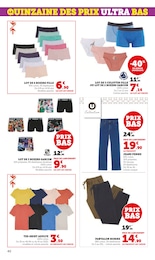 Prix et réduction Vêtements Garçon dans le prospectus Super U en cours Offre Vêtements Garçon dans le catalogue Super U du moment à la page 40