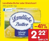 Butter oder Streichzart Angebote von Landliebe bei Netto Marken-Discount Schwäbisch Hall für 2,22 €