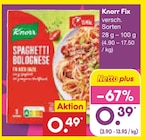 Fix Spaghetti Bolognese bei Netto Marken-Discount im Waldbröl Prospekt für 0,39 €