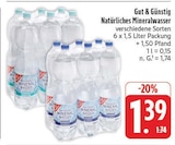Aktuelles Natürliches Mineralwasser Angebot bei E center in Würzburg ab 1,39 €