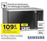 Four micro-ondes monofonction - SAMSUNG - But à Gagny Four micro-ondes monofonction - SAMSUNG en promo chez But Gagny à 109,99 €