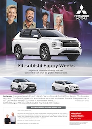 Mitsubishi Prospekt für Fürstenwalde mit 1 Seite Mitsubishi Prospekt für Fürstenwalde: "Mitsubishi Happy Weeks", 1 Seite, 15.09.2025 - 13.10.2025