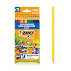 12 CRAYONS DE COULEUR WOOD - Bic à 1,24 € dans le catalogue Bureau Vallée