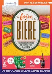 Catalogue E.Leclerc à Ploemeur cette semaine, valable du 14/10/2025 au 25/10/2025 Prospectus E.Leclerc à Ploemeur, "la foire à la BIÈRE", 16 pages de promos valables du 14/10/2025 au 25/10/2025