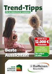 Raiffeisen Baustoffe Prospekt für Braunichswalde mit 9 Seiten Raiffeisen Baustoffe Prospekt "Trend-Tipps für die energetische Sanierung" für Braunichswalde, 9 Seiten, 09.05.2025 - 18.05.2025