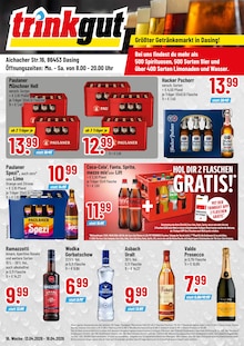 Coca Cola im Trinkgut Prospekt "Aktuelle Angebote" mit 4 Seiten (Augsburg)